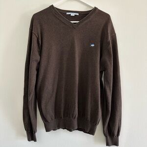 Southern Tide Brown V-Neck Sweater